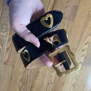 Moschino Cow and Heart Belt